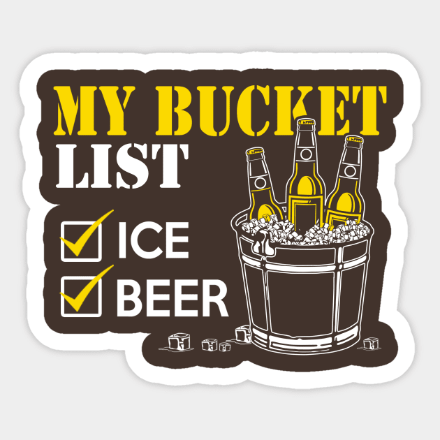 My Bucket. Beer and Ice Sticker by jonetressie